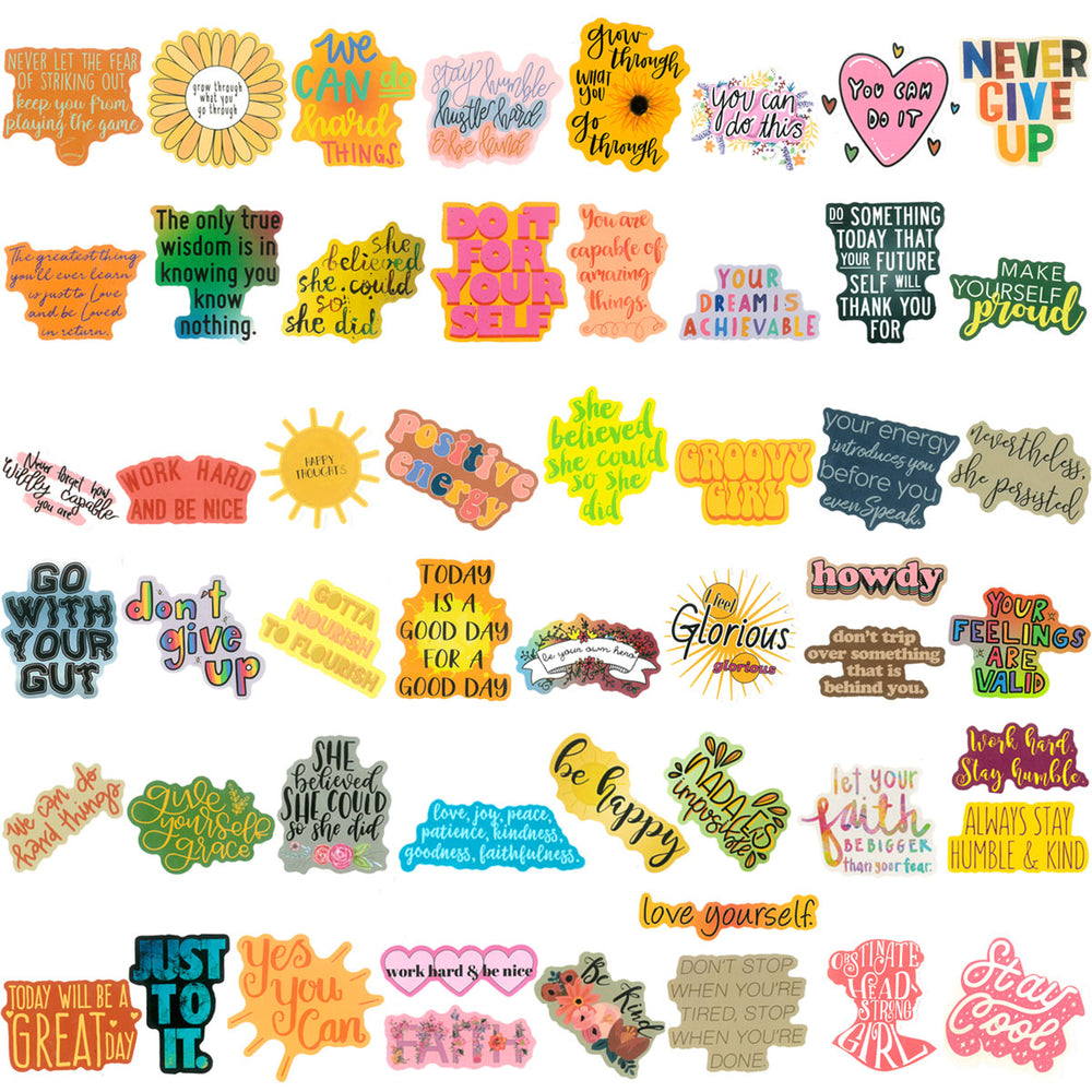 Inspirational Words Waterproof Vinyl Stickers (100 stickers)