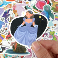 Fantasy Princess Waterproof Vinyl Stickers (100 stickers)