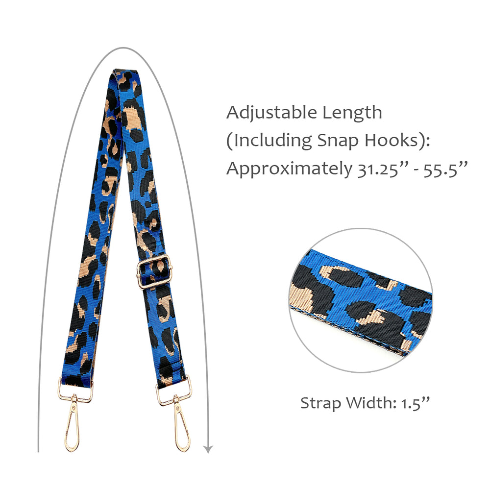 Blue Leopard Adjustable Bag Strap