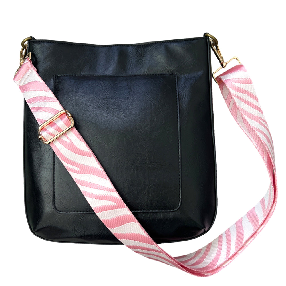 Pink Zebra Stripes Adjustable Bag Strap
