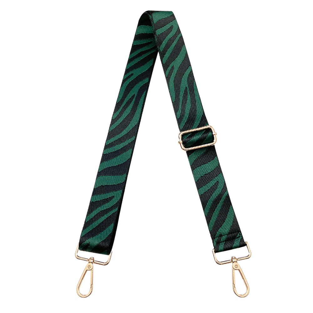 Green Zebra Stripes Adjustable Bag Strap