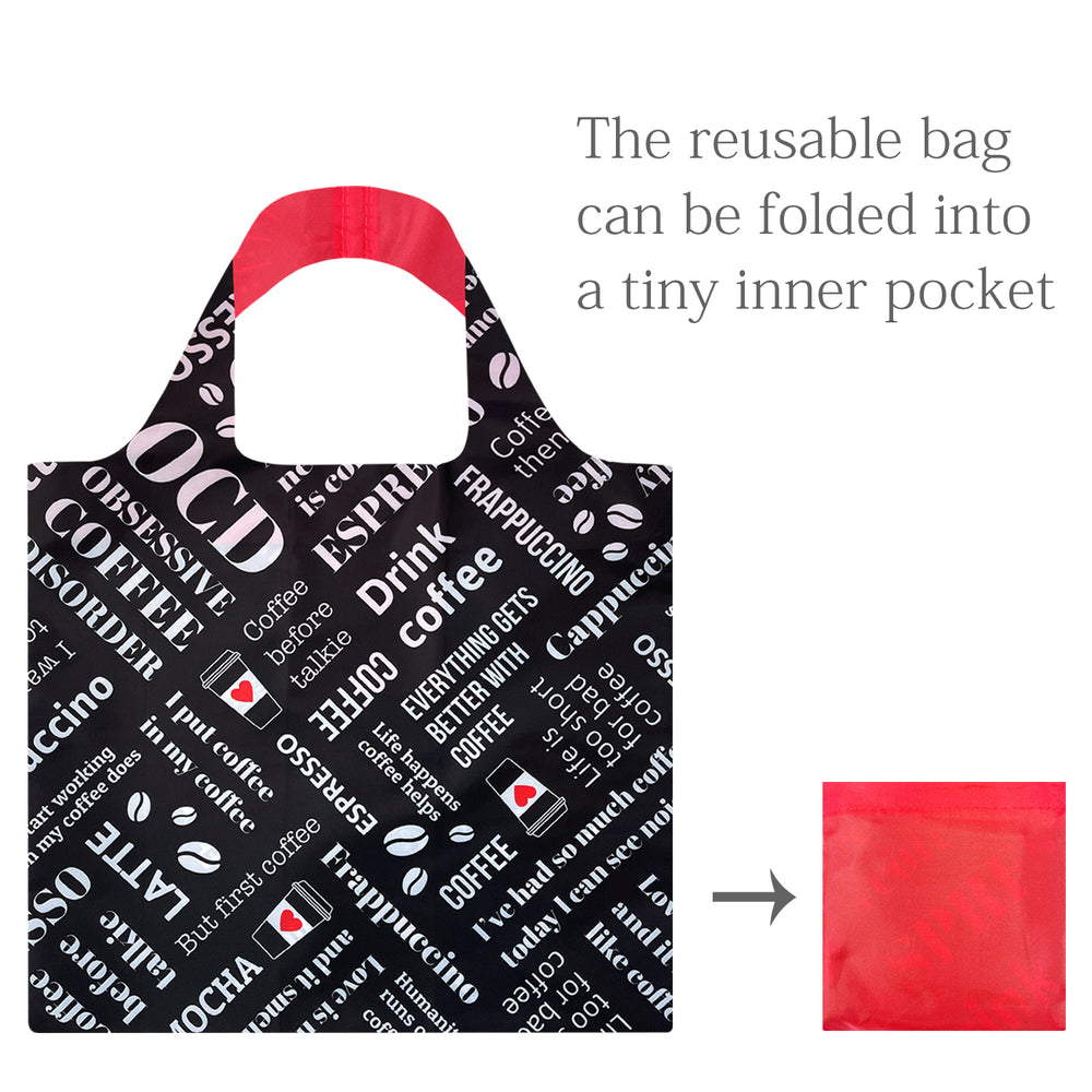 Coffee Addict Allybag Foldable Eco-Friendly Reusable Bag