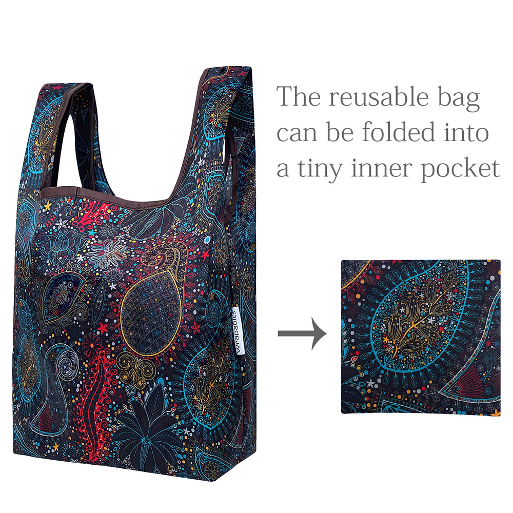 Paisley Nylon Reusable Foldable JoliBag Grocery Bag (set of 2)