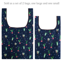 Cactus Nylon Reusable Foldable JoliBag Grocery Bag (set of 2)