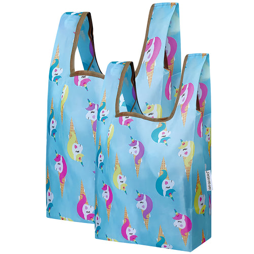 Unicorn Ice Cream Nylon Reusable Foldable JoliBag Grocery Bag (set of 2)