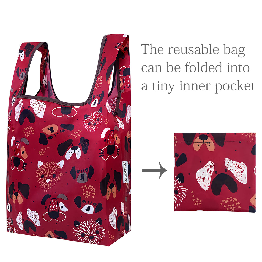 Cats & Dogs Nylon Reusable Foldable JoliBag Grocery Bag (set of 2)