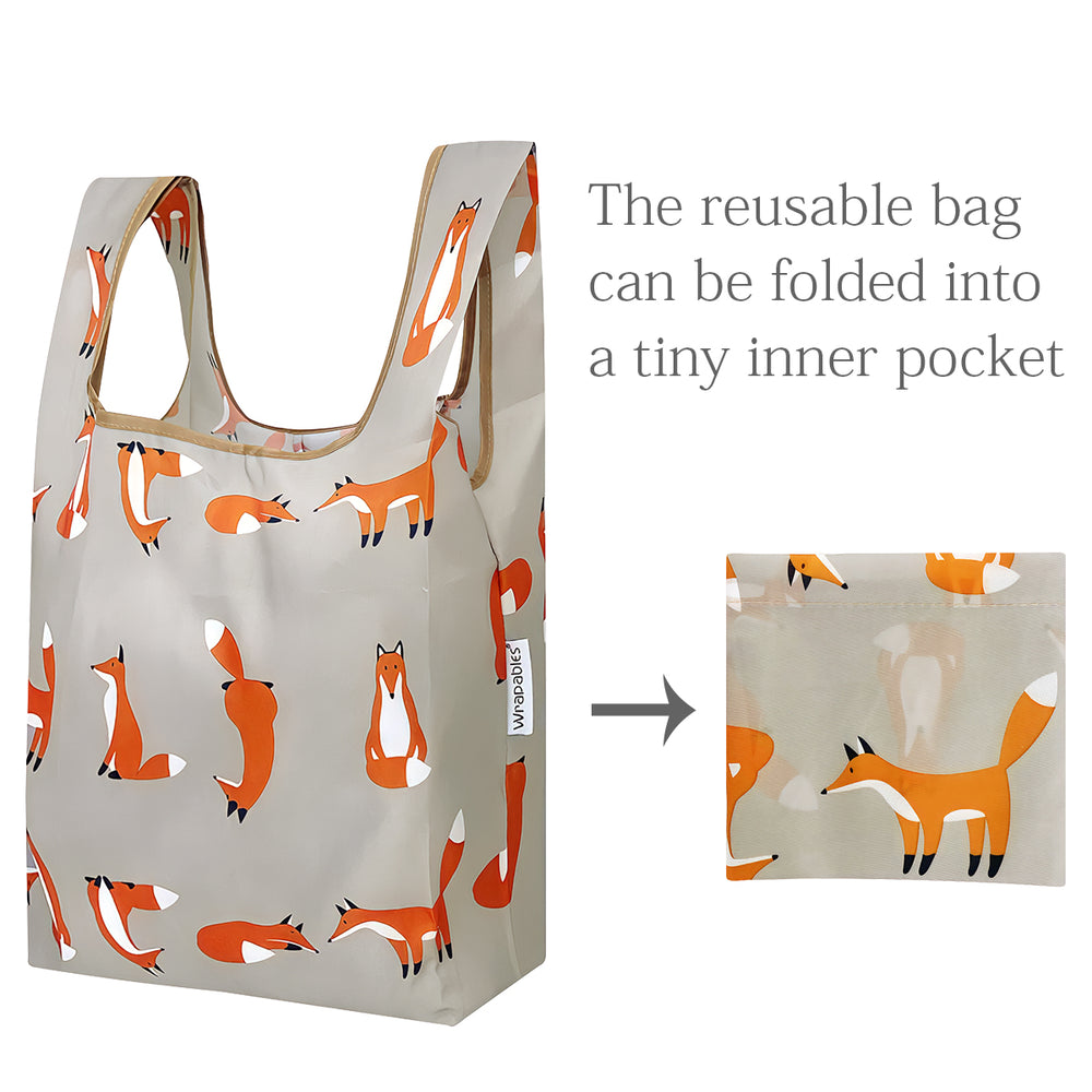 Foxy Nylon Reusable Foldable JoliBag Grocery Bag (set of 2)