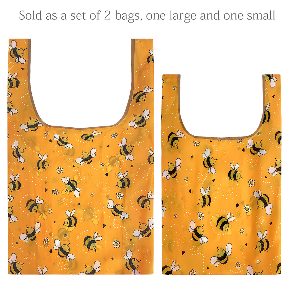 Bumblebee Nylon Reusable Foldable JoliBag Grocery Bag (set of 2)