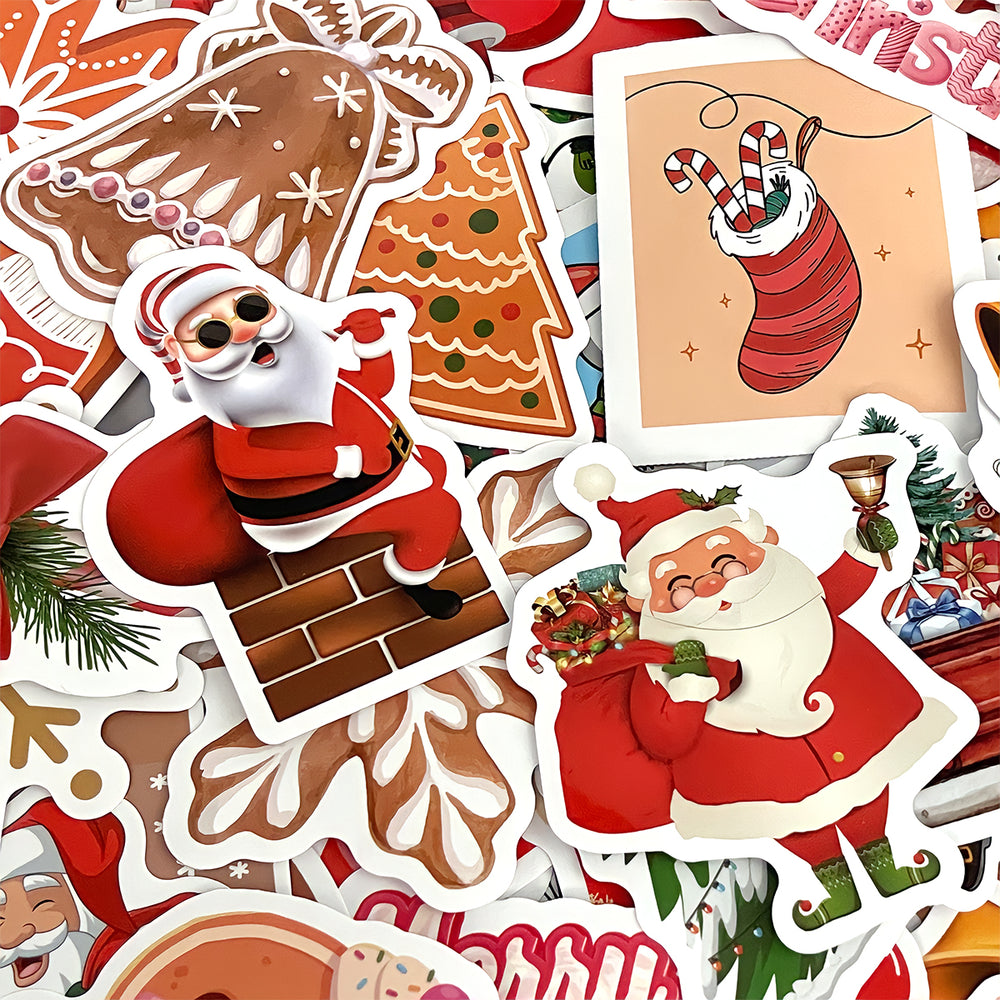 Merry Christmas Waterproof Vinyl Stickers (100 stickers)