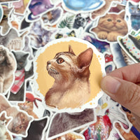 Funny Felines Waterproof Vinyl Stickers (100 stickers)