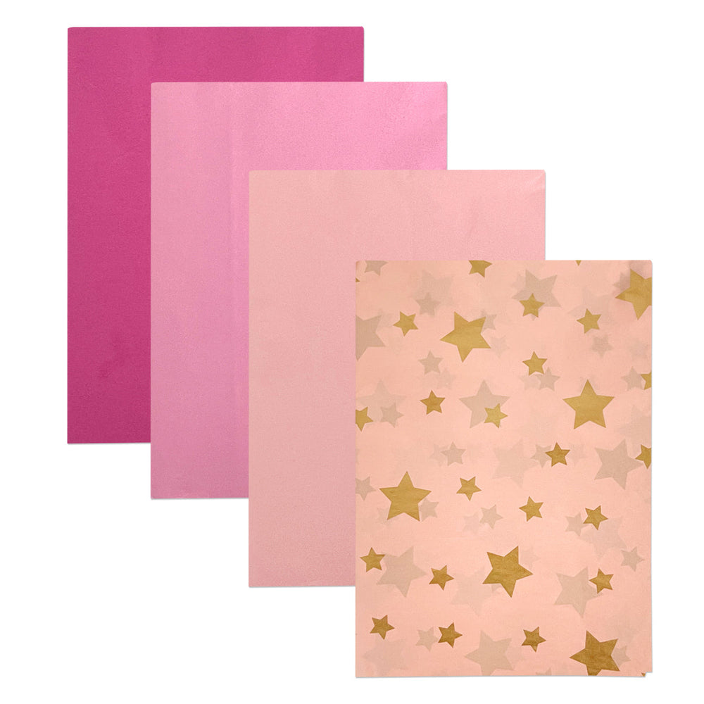  Unarty 20 Sheets Pink Flower Wrapping Paper