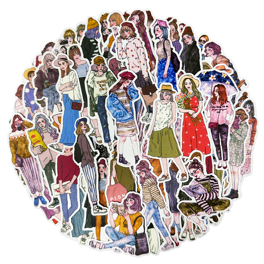 Trendy Fashionista Vinyl Stickers Women Fashion Stickers (100 stickers)