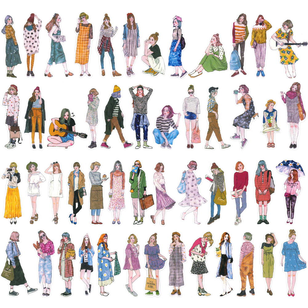 Trendy Fashionista Vinyl Stickers Women Fashion Stickers (100 stickers)