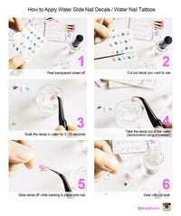 10 Sheets Henna Nails Mehndi Nails Water Slide Nail Art Nail Decal Set Water Transfer Nail Art Sheets